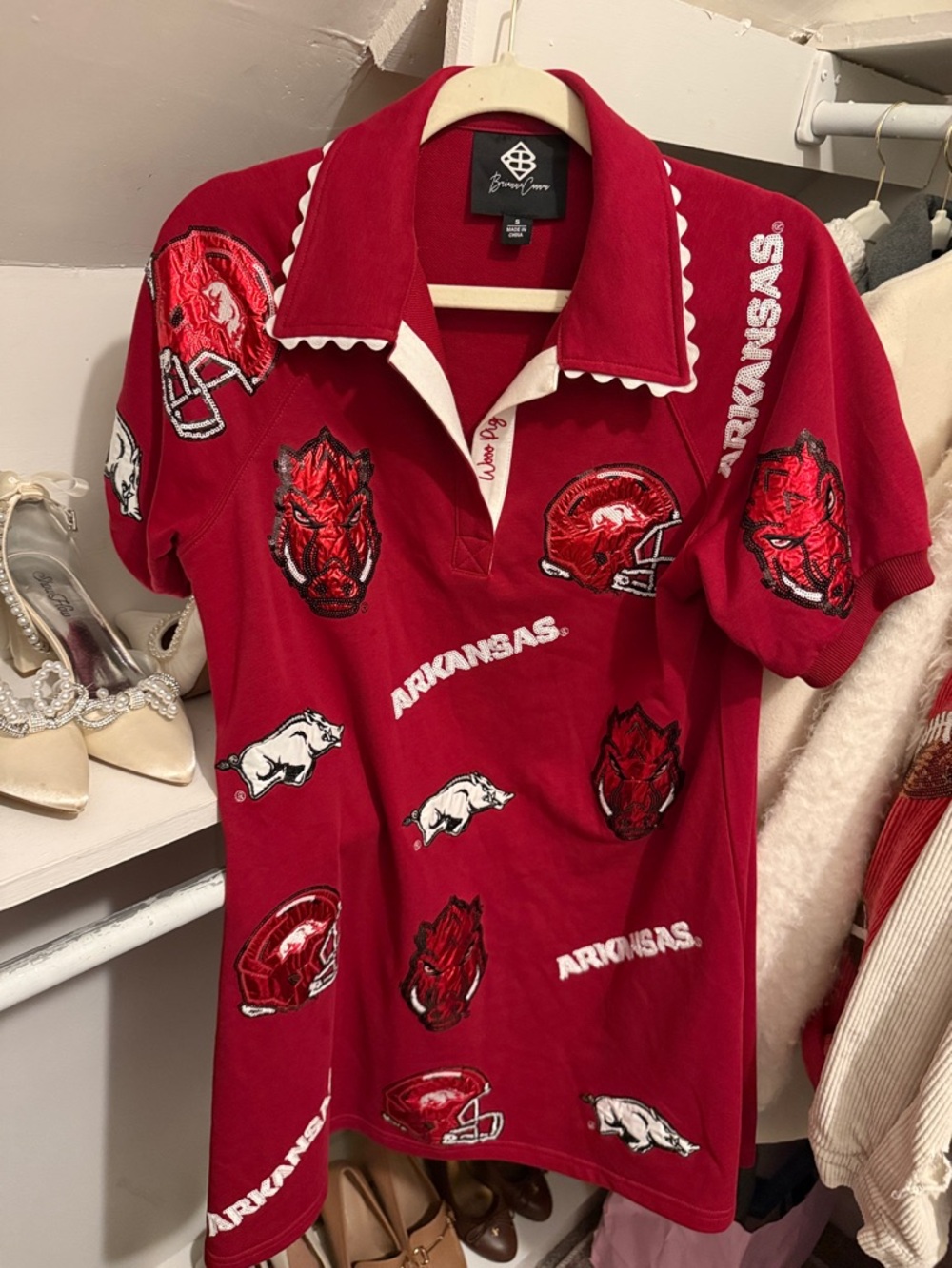 Scalloped Collar Arkansas Razorbacks Dress - Picture 8 of 10